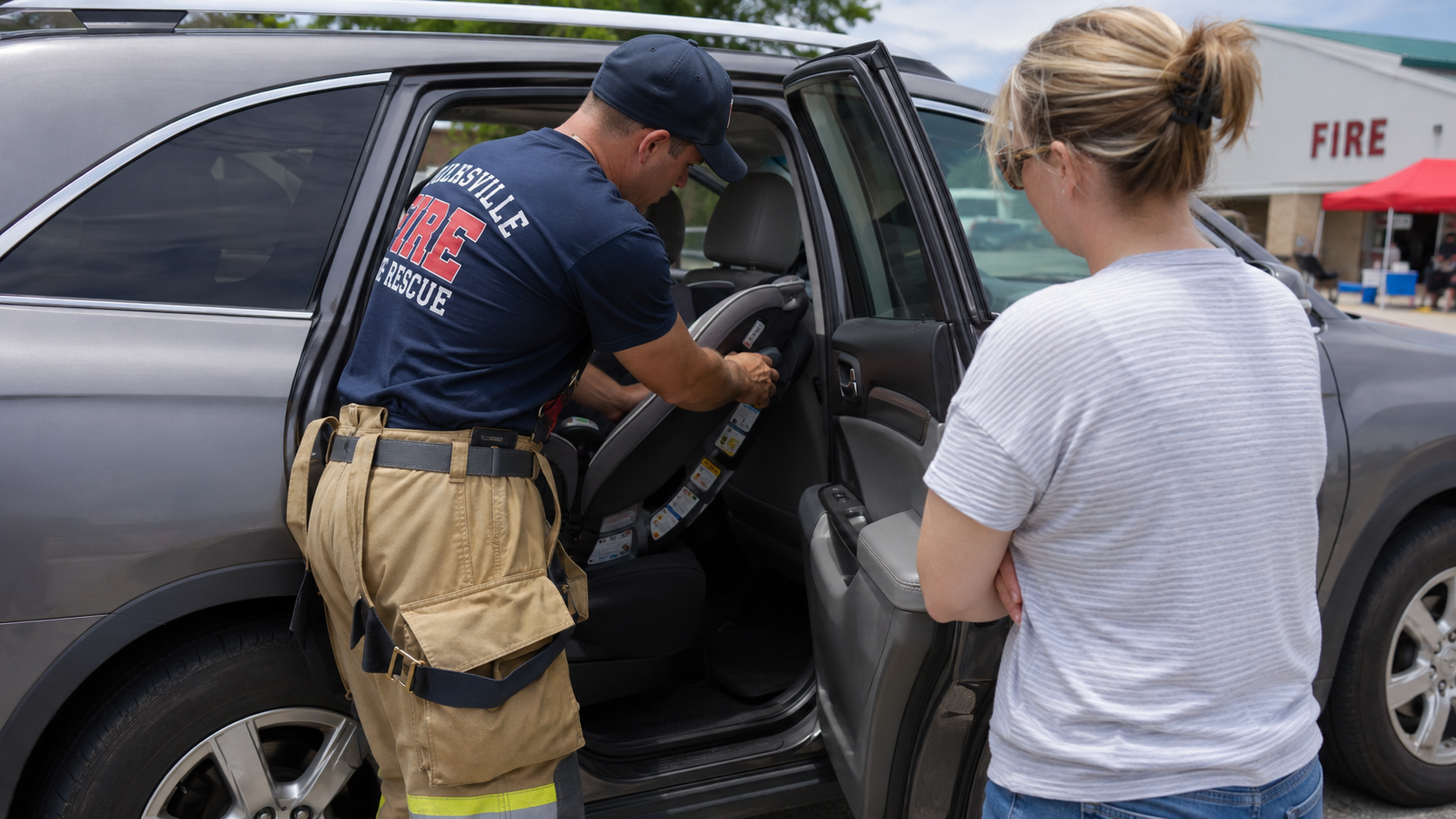 Utility 7 at a community car seat check event